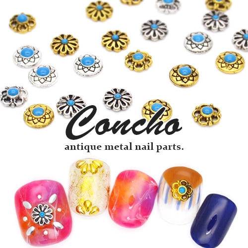 ネコポス 送料無料】コンチョメタルネイルパーツ全10種[ゴールド