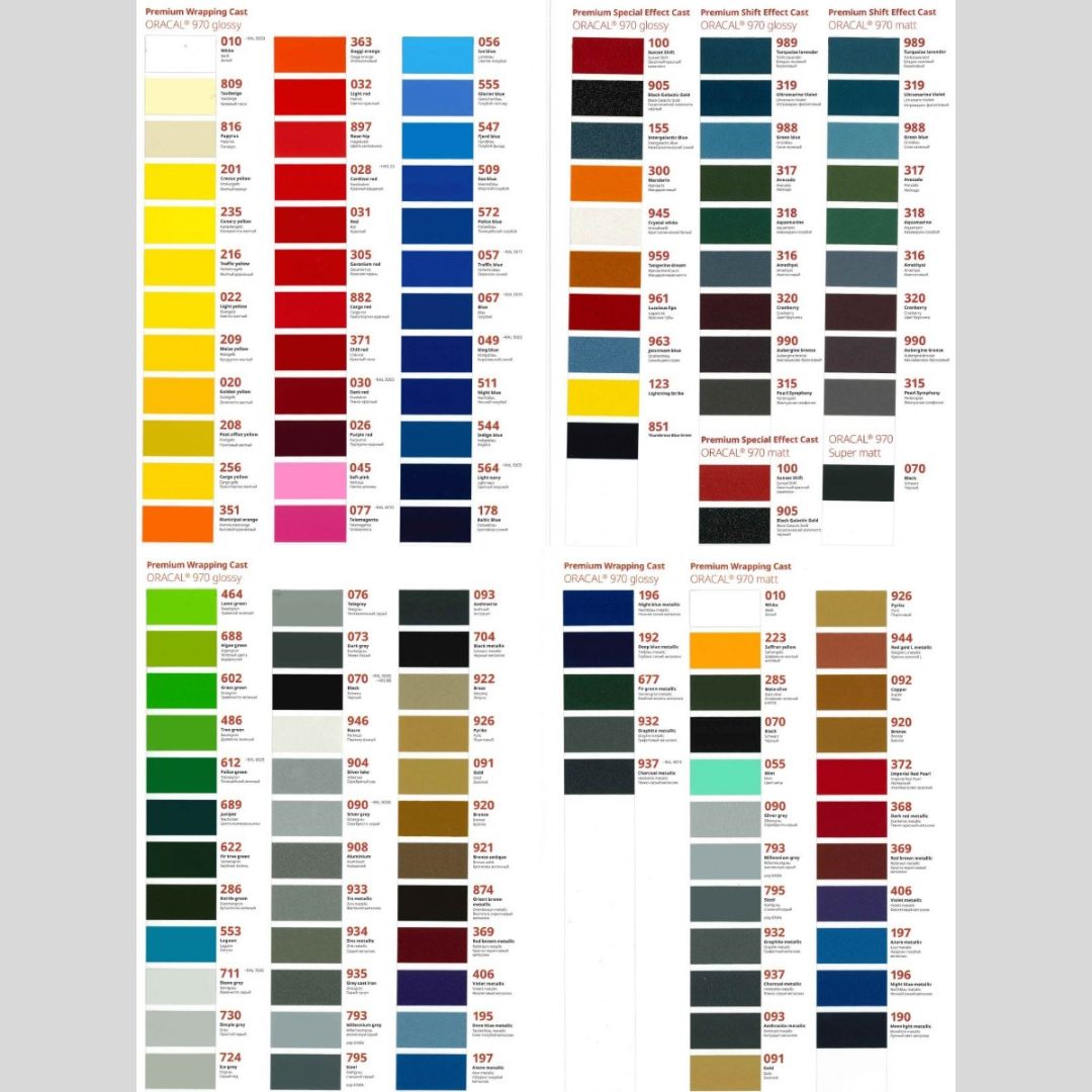 ORACAL970シリーズ カラーサンプル帳 色見本 | ORACAL 970シリーズ
