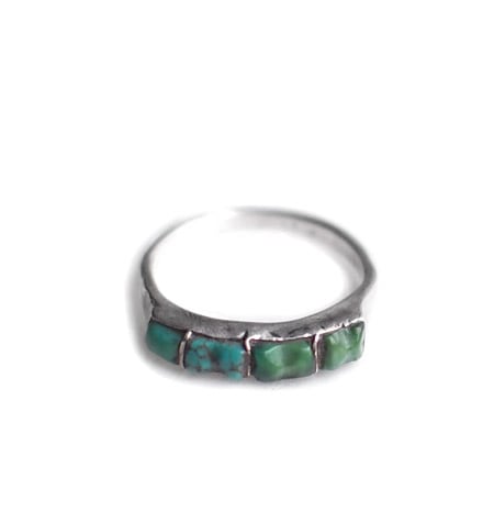 1940s Vintage Navajo ナバホ族 マルチターコイズシルバーリング