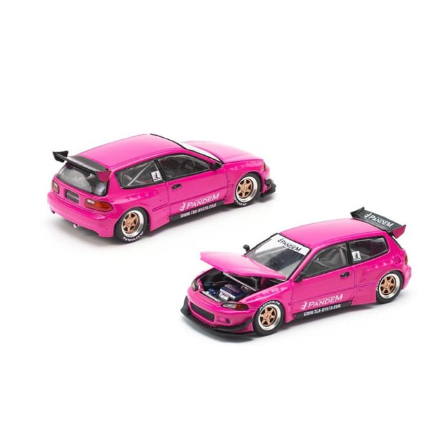 POP RACE x Enigma 1/64 Pandem Civic EG6 - Pink パンデムシビック