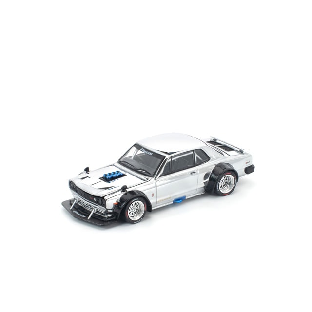1/64 SKYLINE GT-R V8 DRIFT (HAKOSUKA) SILVER CHROME スカイライン