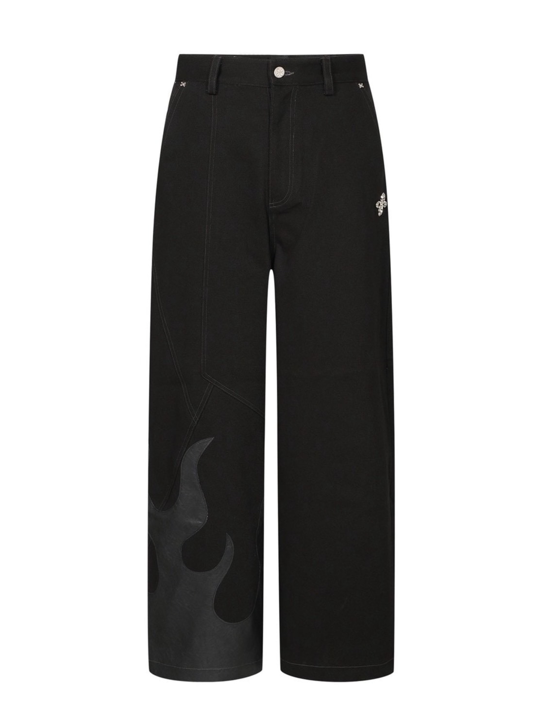 SURGERY×TEKKEN】METAL LOGO FIRE PATTERN DENIM PANTS | OUR BRAND