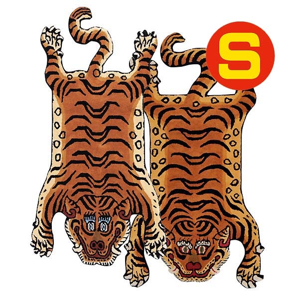 チベタン タイガー ラグ マット 【S】Tibetan Tiger Rug 虎型 マット