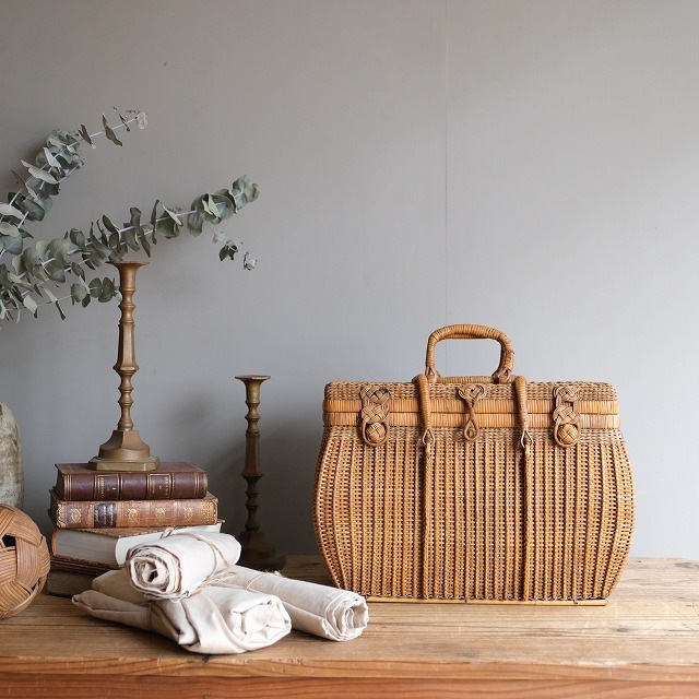 籐の大正バスケット 煎茶籠｜古雑貨,籠 バスケット｜古家具
