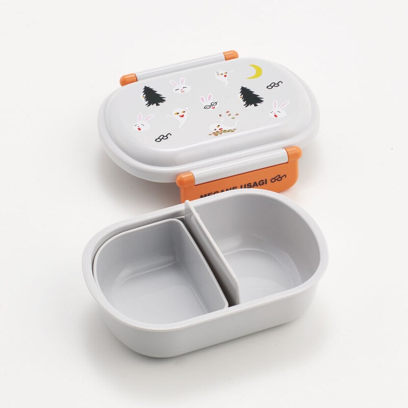 抗菌ふわっとフタタイトランチボックス 1段/360mlめがねうさぎ