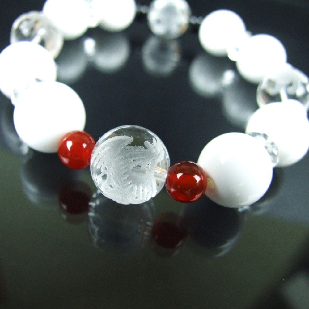 開運・風水四神獣【ホワイトオニキス】 メンズ/パワーストーン