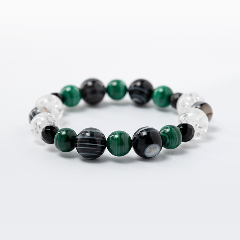厄除開運ブレスレットお守り（メンズ）【天眼石＆マラカイト】｜白崎八幡宮