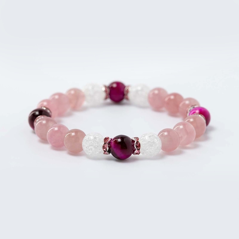 恋愛 レディース ピンクタイガーアイ&ローズクォーツ パワーストーン