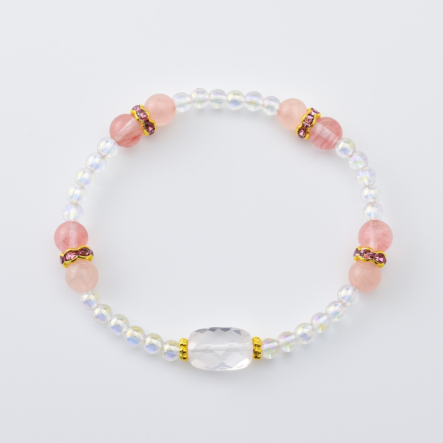 美容・美人祈願 レクタングルカットローズクォーツ 女性のための