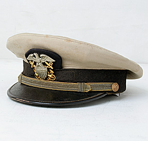 USN(米海軍) WWII 将校制帽/尉官クラス/カーキ・トップ/実物・良の上