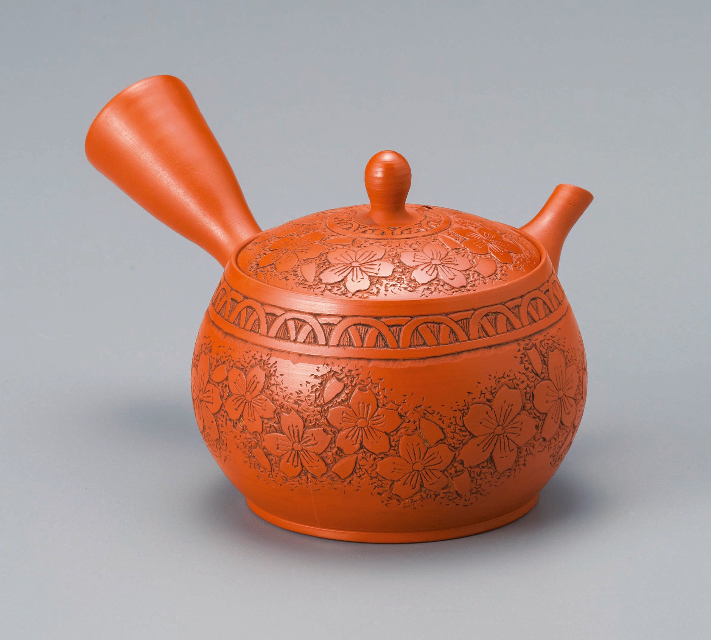 急須朱泥朱泥急須和華彫り