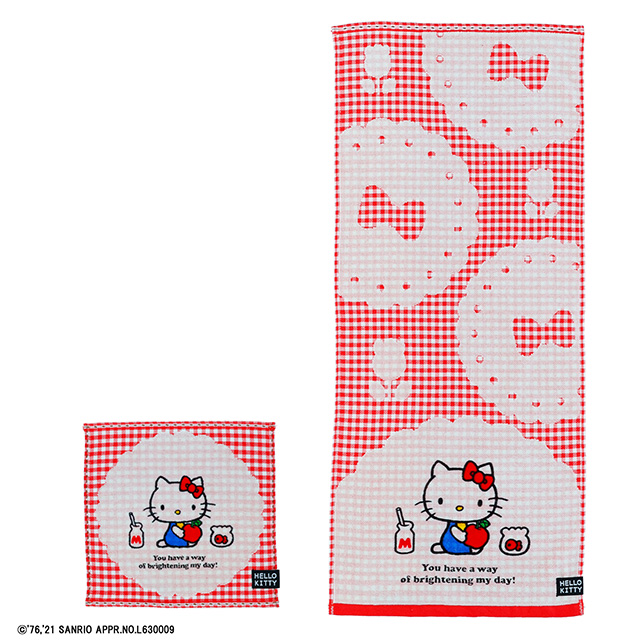 サンリオ ハローキティ セブンティーズチェック ミニ/フェイスタオル