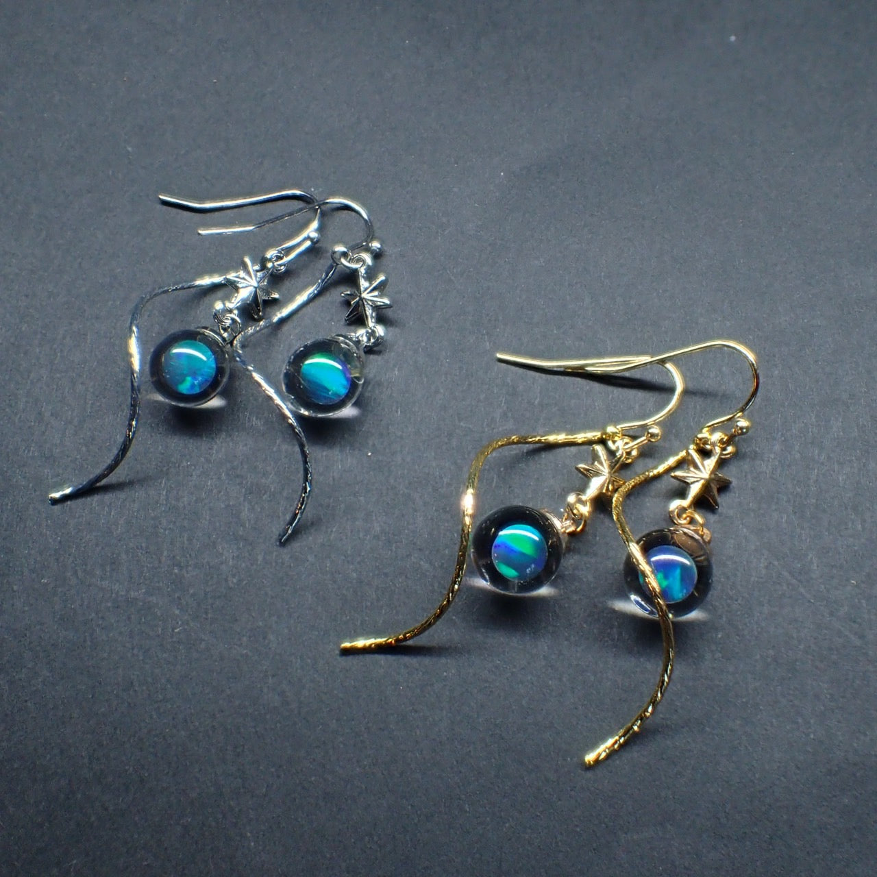 地球 -Star Blue- / オパールピアスorイヤリング / スパイラル ‐星