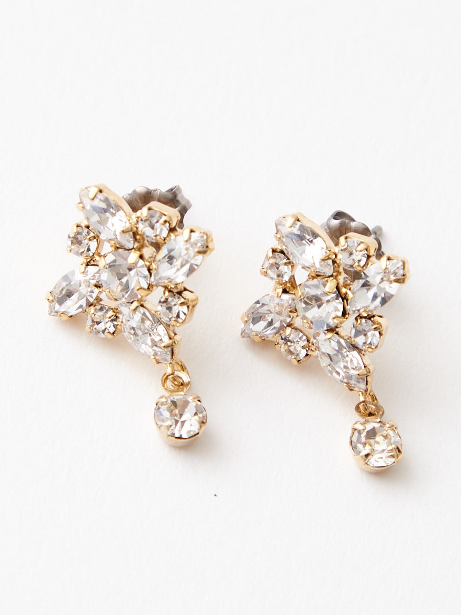 チェコガラスラインストーンピアス(FREE ゴールド): AIMER | エメ