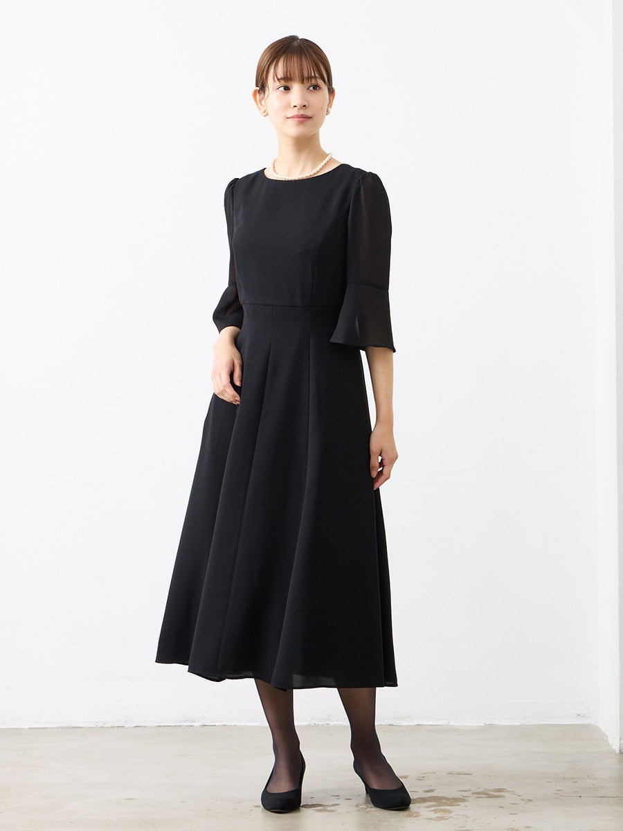 喪服・礼服】【夏用喪服】【マシンウォッシャブル】フレアスリーブ