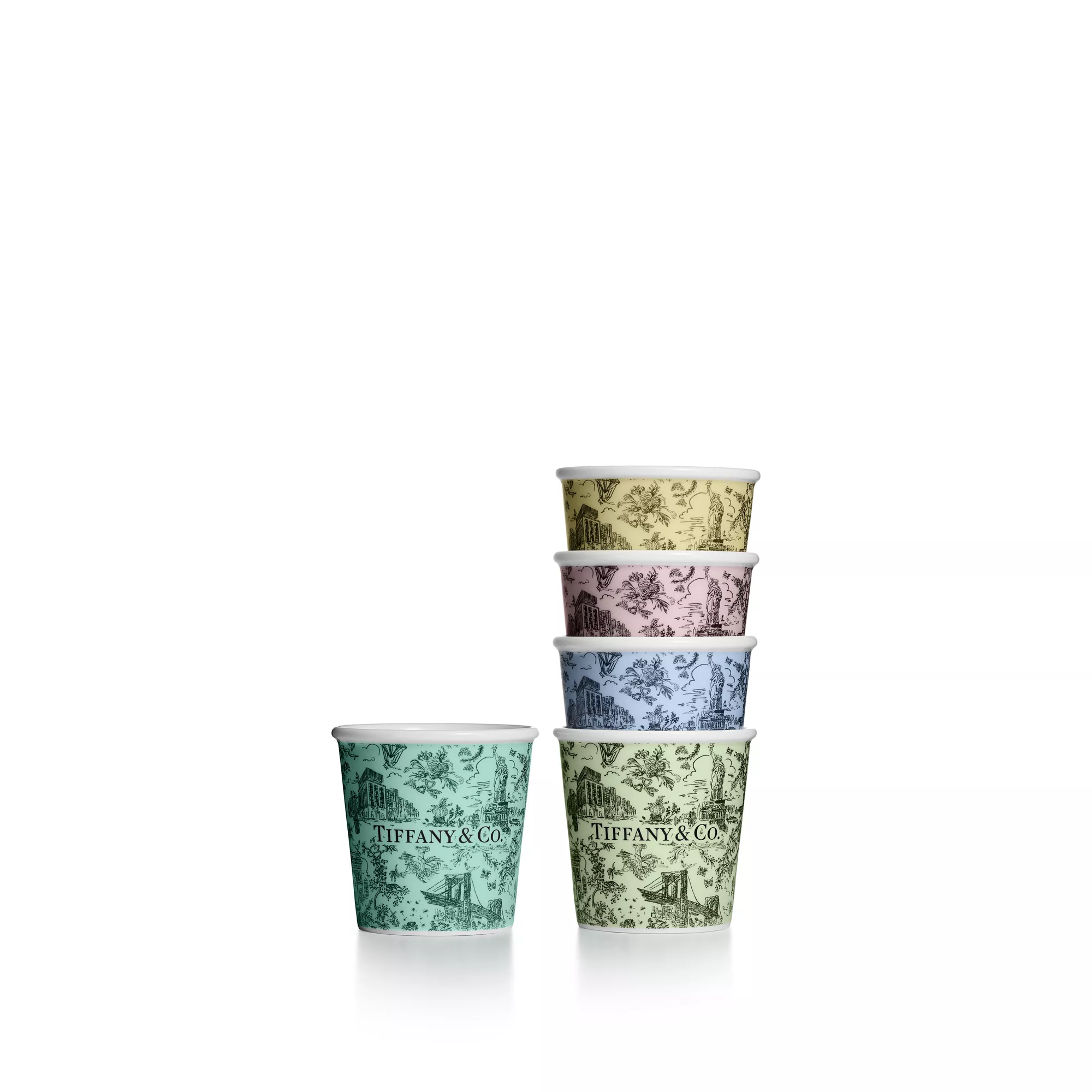 Tiffany Toile:Espresso Cups Set of Five, in Bone China | Tiffany