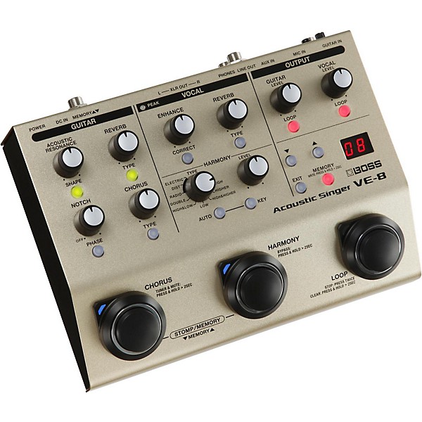 BOSS VE-8 Acoustic Singer Multi-Effects Pedal | Guitar Center