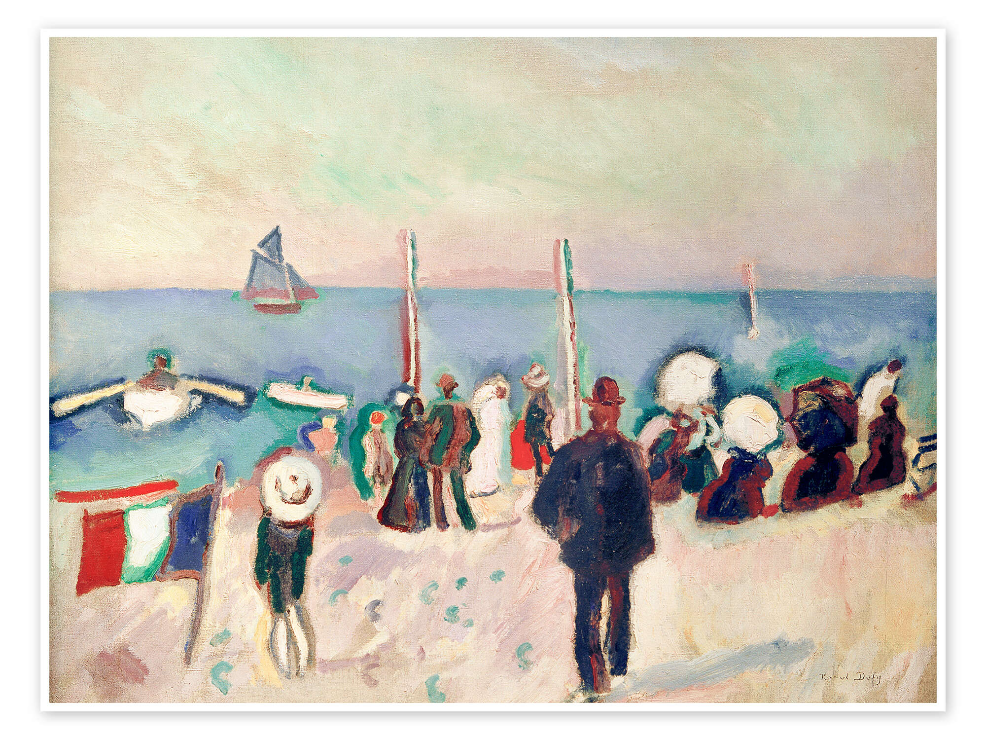 Wandbild „La Plage de Sainte-Adresse (Der Strand von Sainte