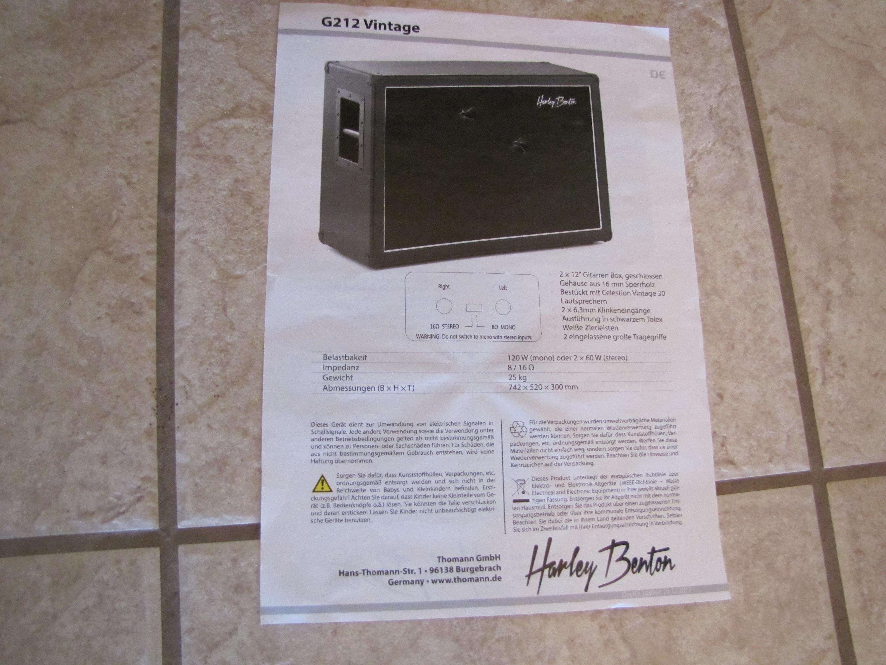 Used Harley Benton G212 Celestion - Sweetwater's Gear Exchange