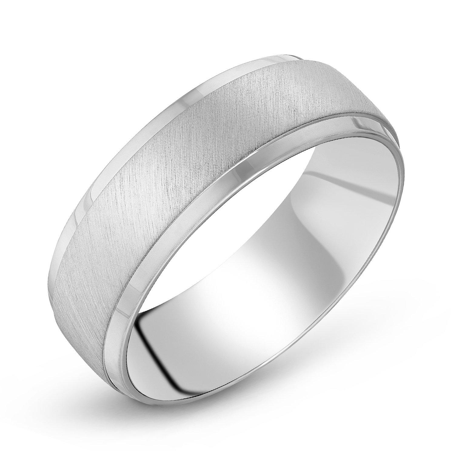 Beaverbrooks Silver 7mm Textured Men's Ring | 0004971 | Beaverbrooks