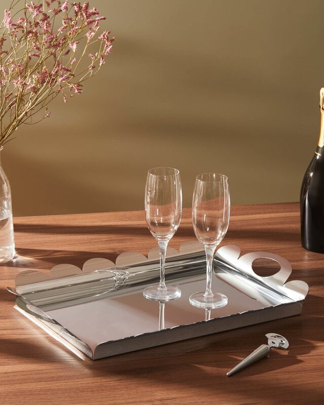 Alessi Recinto tray with handles, 51,5 x 34,5 cm, stainless steel