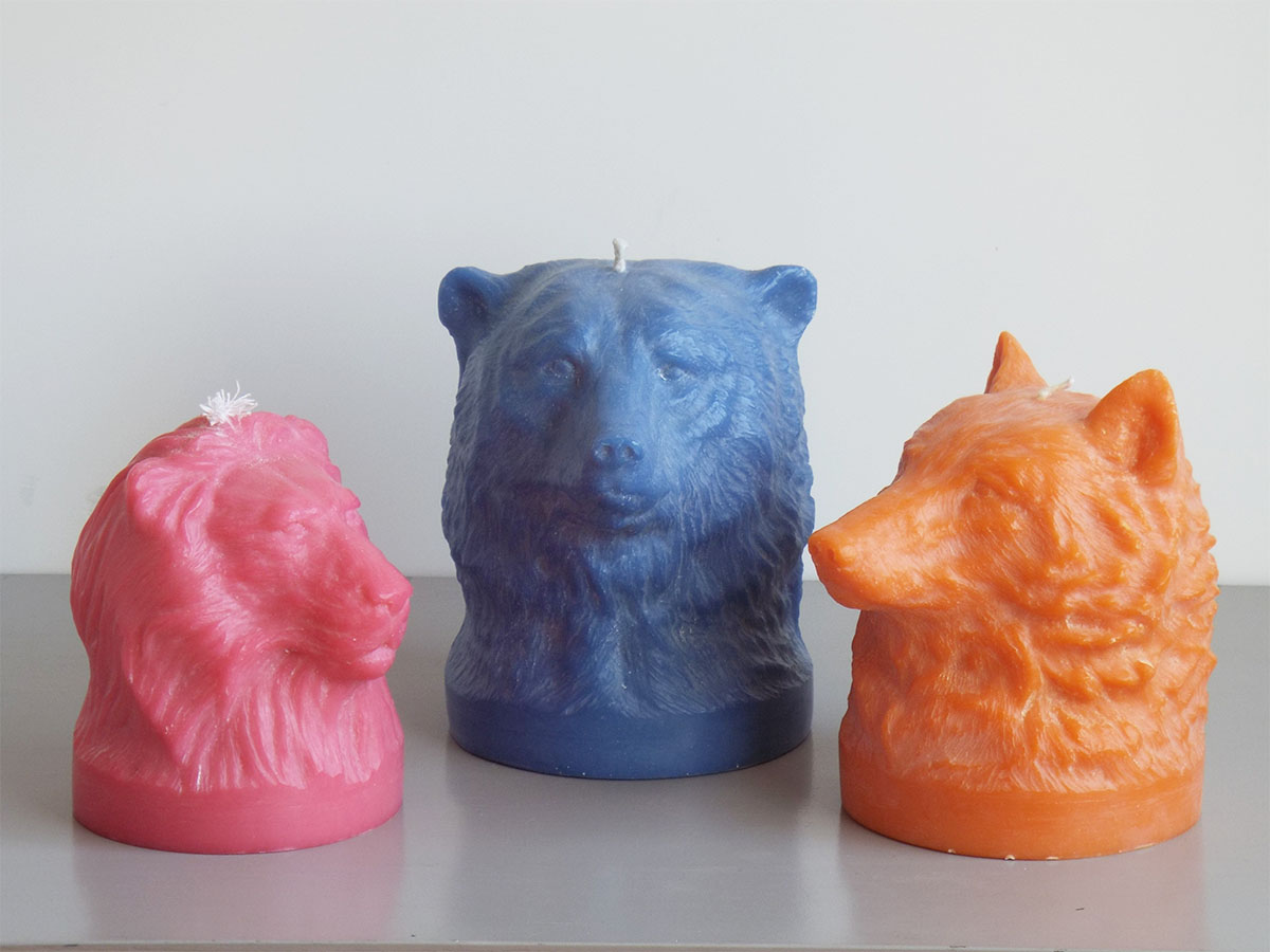 北欧テイストのアニマルキャンドル（ロウソク）・ピンク｜British