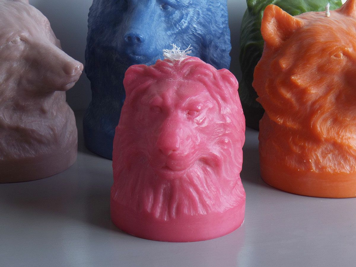 北欧テイストのアニマルキャンドル（ロウソク）・ピンク｜British