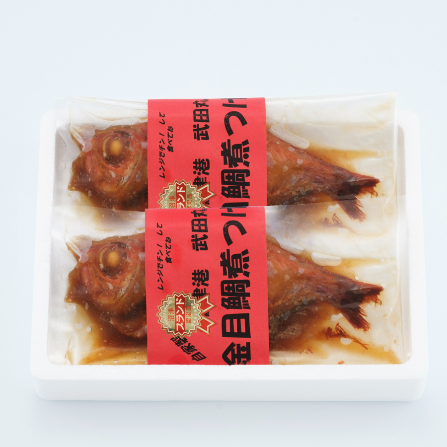 網元武田丸＞漁師味金目鯛の煮付け350g×2パック（ワタモチ：ウロコ