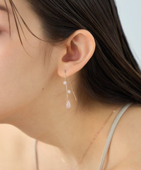 チェリーブロッサム] K10MPG ローズクォーツ ピアス（771575