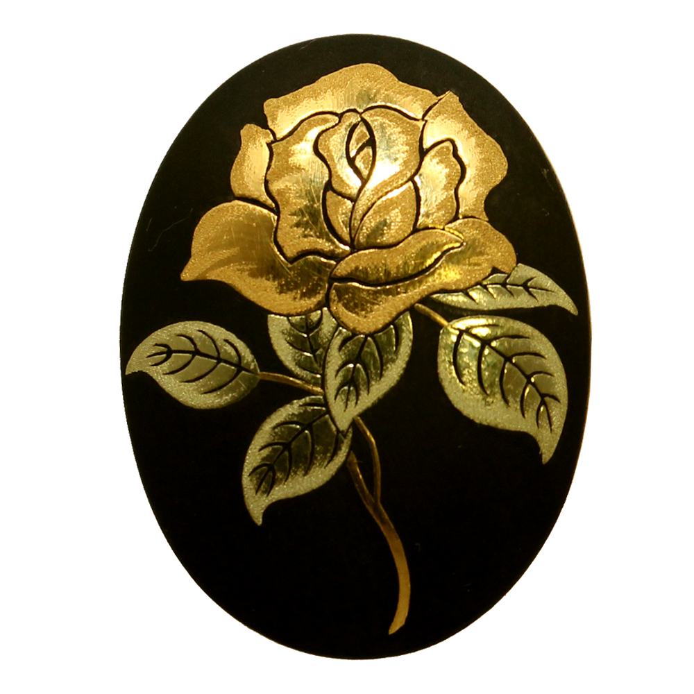ブローチペンダント(バラ) – 肥後象嵌 光助