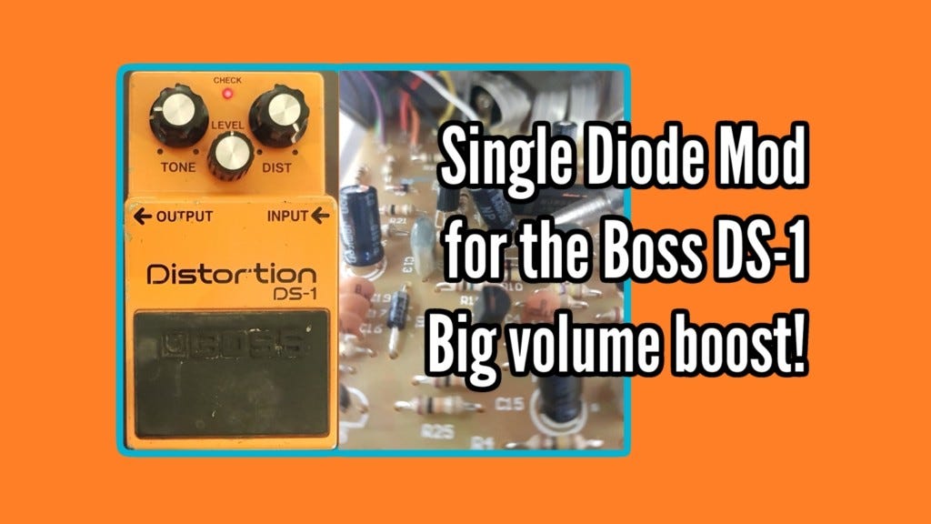 An easy Boss DS-1 mod, clip 1 diode and get a massive volume boost