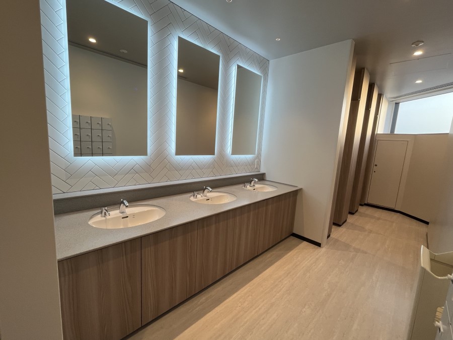 パウダールームLEDミラー LM103 お客様実例 | おしゃれな洗面ボウル