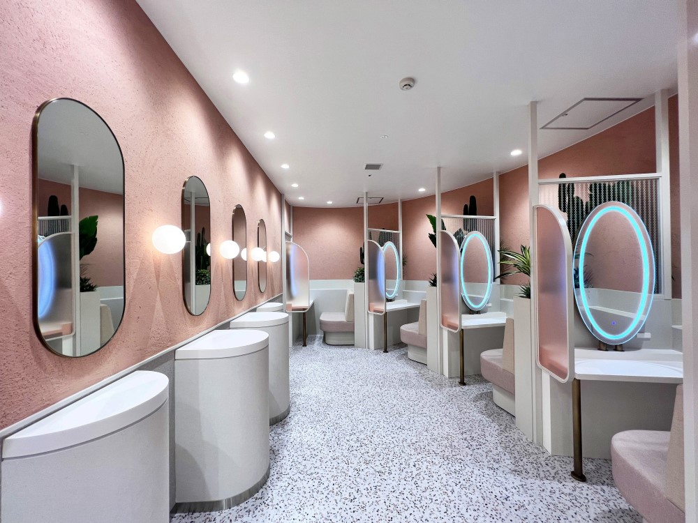 パウダールームLEDミラー LM113 お客様実例 | おしゃれな洗面ボウル