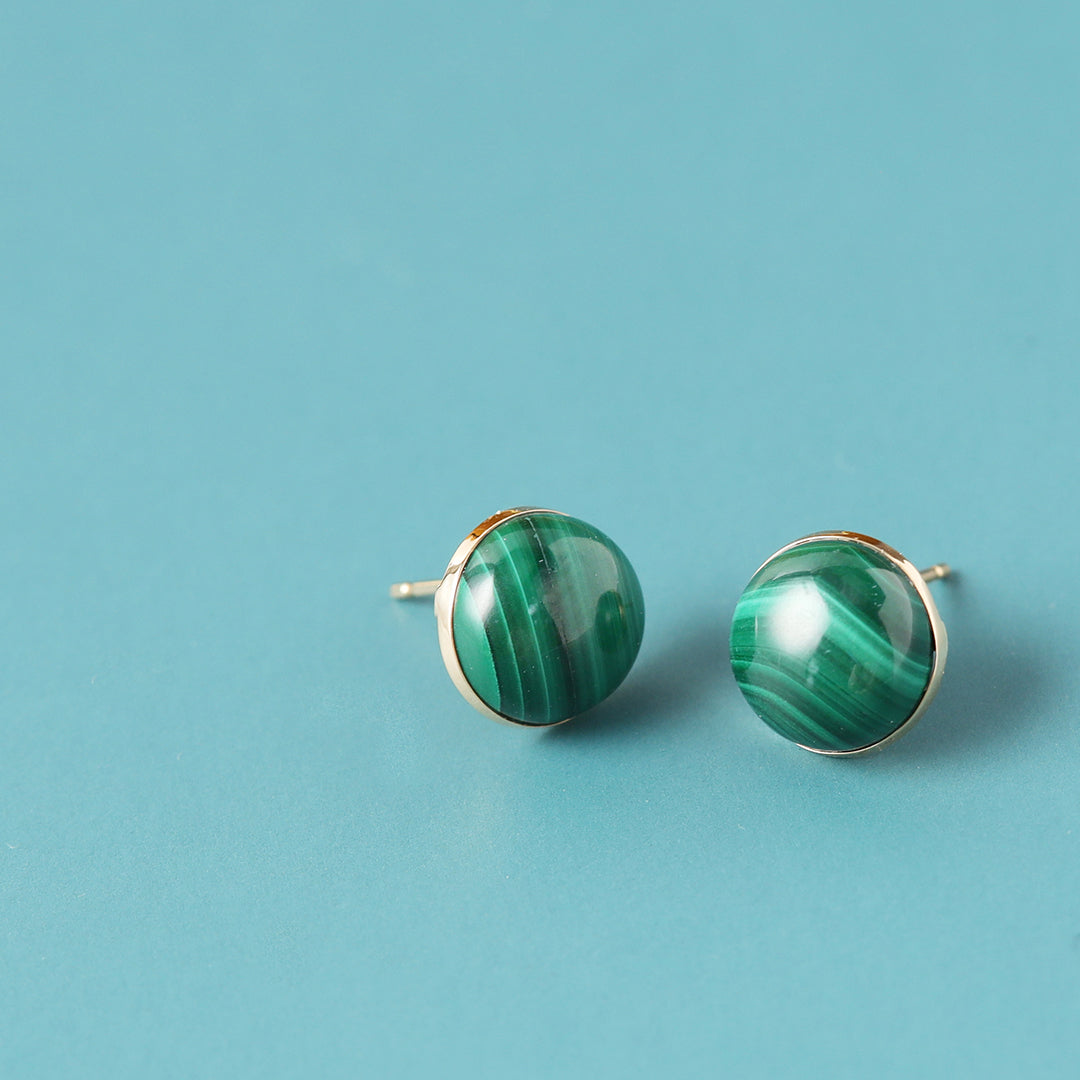 K18マラカイト手巻きピアス