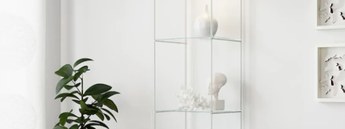 新品】IKEA DETOLF ホワイト デトルフ ショーケース ディスプレイ 送料