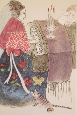 インテリアの絵画をリトグラフの版画で制作したフジ子・ヘミングの