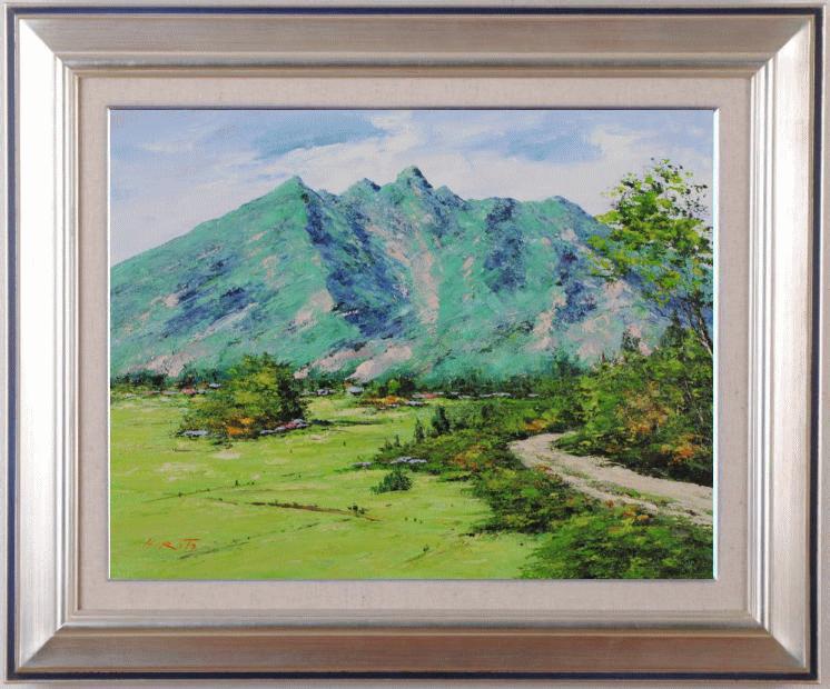 油絵の絵画で西村拡人が描いた阿蘇の絵の油絵「根子岳・2」をご購入