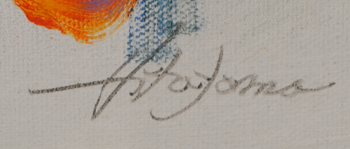 花の絵画を油絵で描いた平山講平の花の絵「黄色い花・2」をご購入