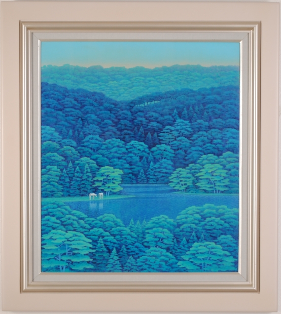 馬の絵画を油絵で描いた富谷一明の馬の絵「蒼」をご購入