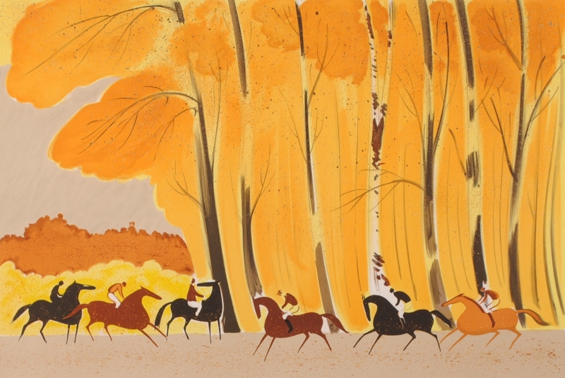 馬の絵画をリトグラフの版画で制作したセルジュ・ラシスの馬の絵