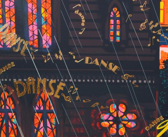 ヒロ・ヤマガタがシルクスクリーンの版画で制作した絵「ダンス・ダンス