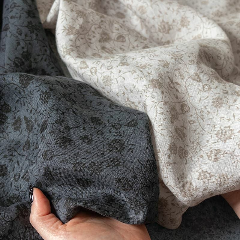 リネン生地の通販｜生地の森-リネン60番手プリント jujubeジュジュレ