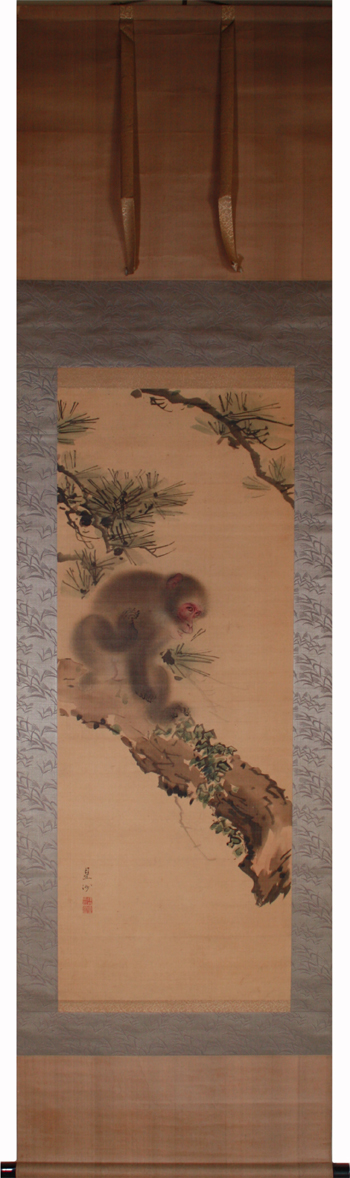 浅井星洲 Seisyu Asai 『猿図』【掛軸 Hanging scroll】浮世絵・掛軸
