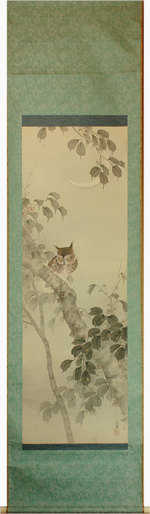 紅椿図】西村卓三 2711 共箱 ツバキ 西村五雲息子 掛け軸 肉筆 紅椿図