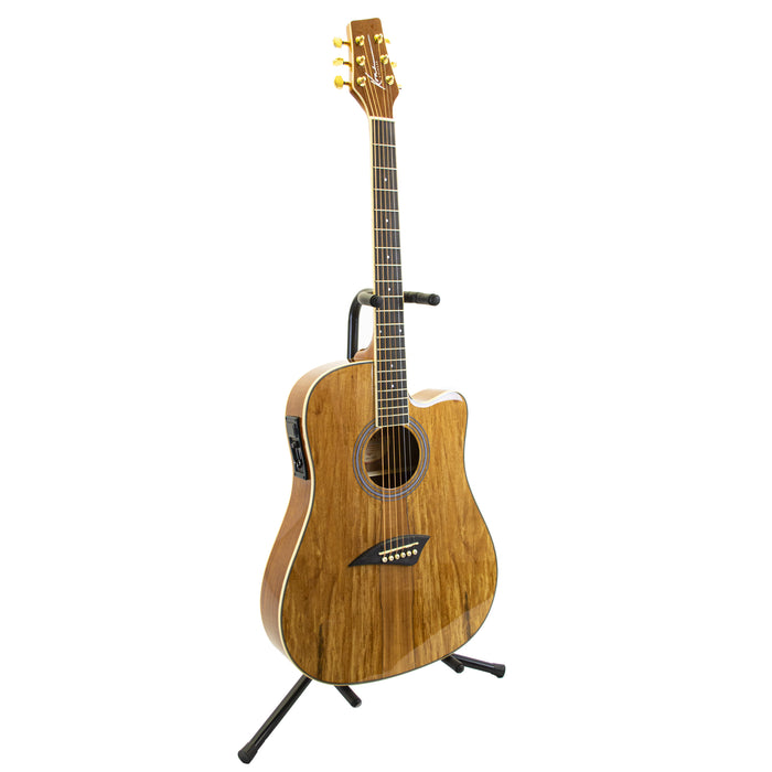 K2SPLT Kona Spalted Maple Thin Active Acoustic Electric Guitar