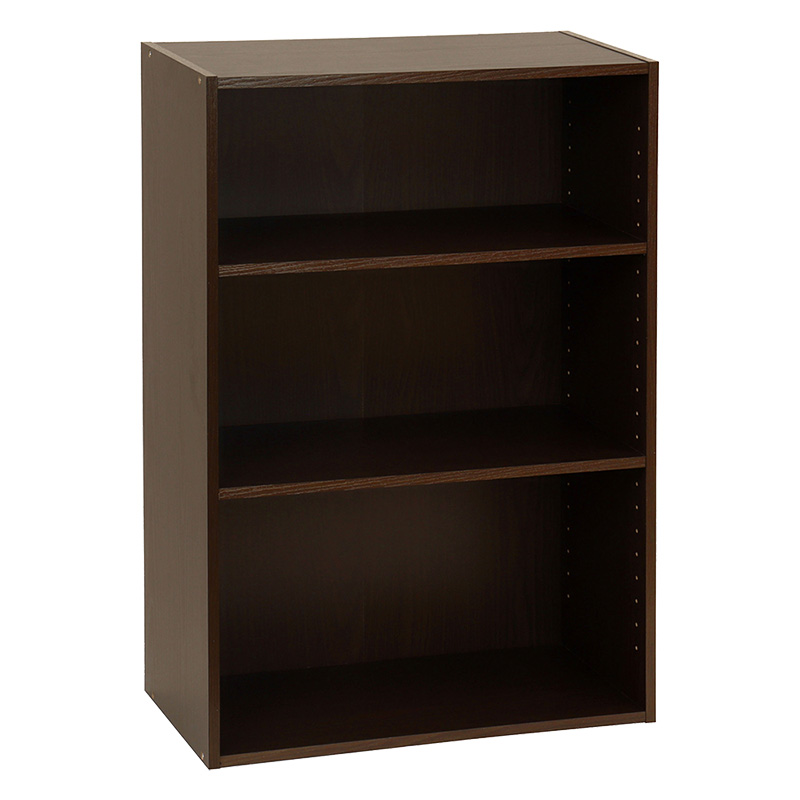 ワイド可動棚ボックス3段 ダークブラウン ｜ ミスターマックス