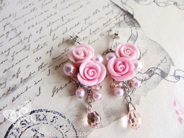 M's Rose Accessories / (sold out)ローズピンク薔薇とチェコマシン