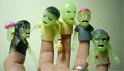 バンドTシャツ 通販 ゾンビ,蓄光,指人形,Glow in the DARK,人形,TOY