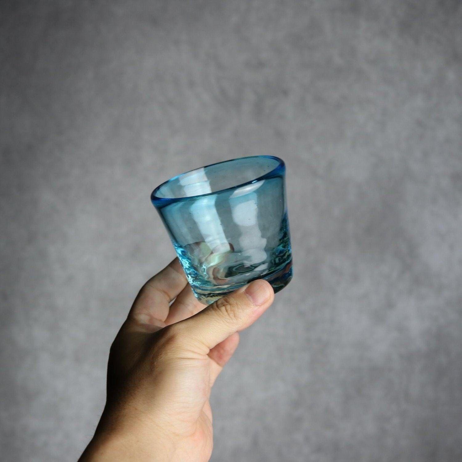 ノーマルグラス 小 水色 琉球ガラス ガラス工房清天｜ガラス工房 清天