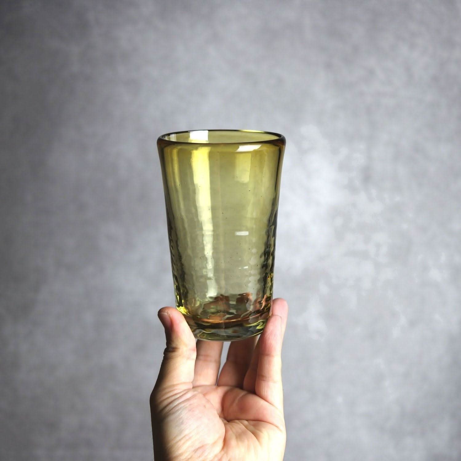 ノーマルグラス 大 ブラウン 琉球ガラス ガラス工房清天｜ガラス工房